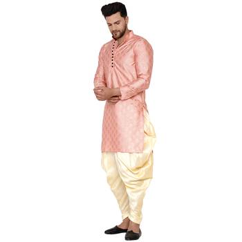 Pink printed banarasi dhoti-kurta 3