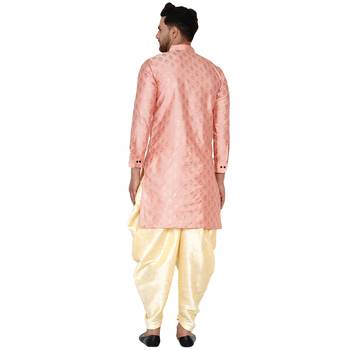 Pink printed banarasi dhoti-kurta 4