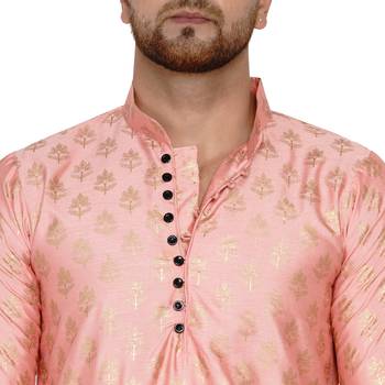 Pink printed banarasi dhoti-kurta 5