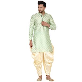 Green printed banarasi dhoti-kurta 1