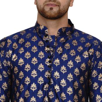Blue printed banarasi dhoti-kurta 5