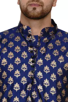 Blue printed banarasi dhoti-kurta