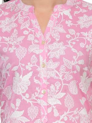 Pink And White Printed Kurta 5