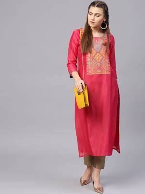 Pink Yoke Design Straight Kurta 4