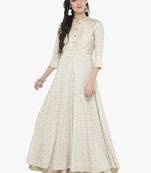 Women Off White Printed Maxi Dress