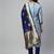 Light-blue floral print banarasi silk salwar