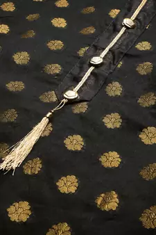 Black Block Print Banarasi silk blend Salwar