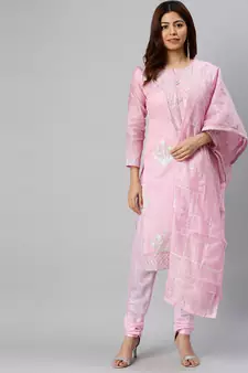 Baby-Pink Gotta Patti Cotton Salwar