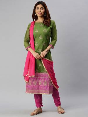 Mehendi embroidered chanderi salwar 1