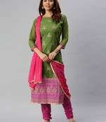 Mehendi embroidered chanderi salwar