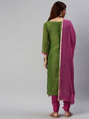 Mehendi embroidered chanderi salwar 2
