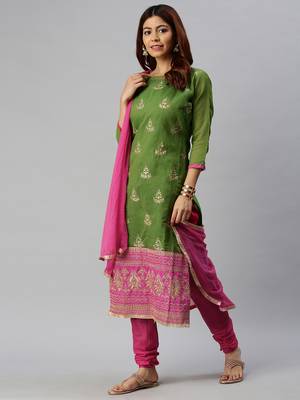 Mehendi embroidered chanderi salwar 3