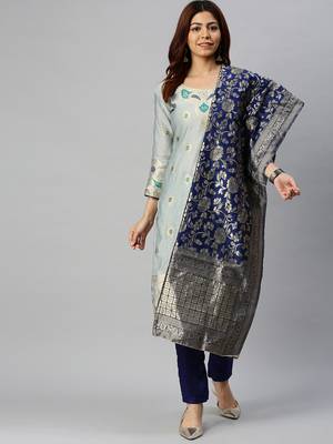 Light-olive block print cotton salwar 1