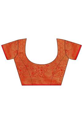 Mustard woven art silk saree saree with blouse 5