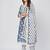 Women's Printed & Lace work Straight Cotton Blue Kurta With Pant & Dupatta