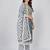 Women's Printed & Lace work Straight Cotton Blue Kurta With Pant & Dupatta