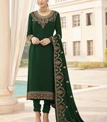 Green Georgette Party Wear Straight Suit