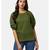Olive Pleated Raglan Sleeve Top