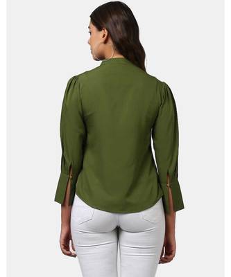 Olive Choker Neck Top 2
