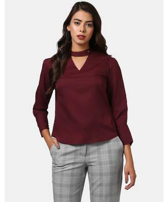 Wine Choker Neck Top 1