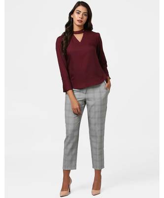 Wine Choker Neck Top 3