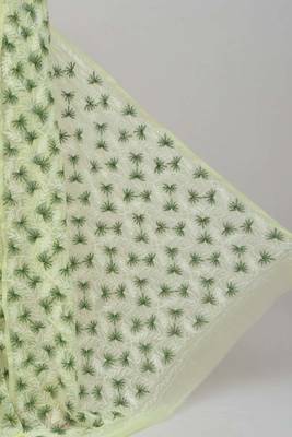 Light green embroidered georgette saree with blouse 2