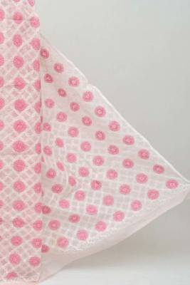 Pink embroidered cotton saree  2