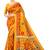 yellow colour art silk printed saree with blouse