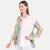 WOMEN'S WHITE PRINTED COTTON SILK ONE SIZE TOP