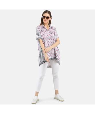 Women's Grey Printed Silk Sateen One Size Tunic 1