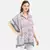 WOMEN'S GREY PRINTED SILK SATEEN ONE SIZE TUNIC