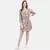 WOMEN'S BLUE PRINTED SILK COTTON ONE SIZE TUNIC