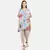 WOMEN'S BLUE PRINTED SILK COTTON ONE SIZE TUNIC