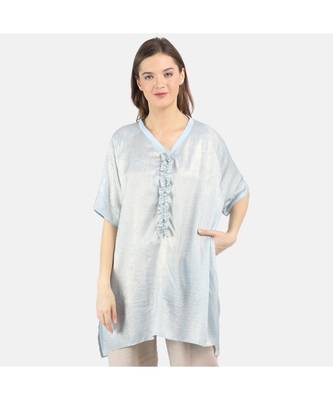 Soft Blue Foiledpoly Chiffon Tunic 1