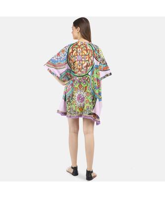 Women's Multi Color Printed Silk Cotton One Size Tunic 3