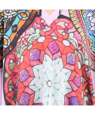 Women's Multi Color Printed Silk Cotton One Size Tunic 4