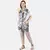 WOMEN'S GREY PRINTED LINEN ONE SIZE TUNIC