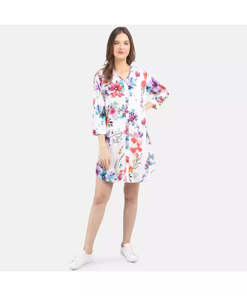 WOMEN'S MULTI COLOR PRINTED VISCOSE DRESS