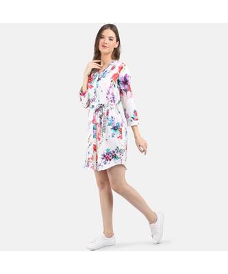 Women's Multi Color Printed Viscose Dress 4