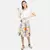 WOMEN'S WHITE PRINTED SILK COTTON DRESS
