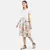 WOMEN'S WHITE PRINTED SILK COTTON DRESS