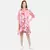 WOMEN'S PINK PRINTED SILK COTTON SHIRT DRESS