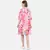 WOMEN'S PINK PRINTED SILK COTTON SHIRT DRESS