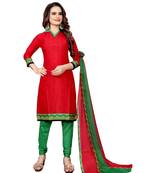 red synthetic dress-materials