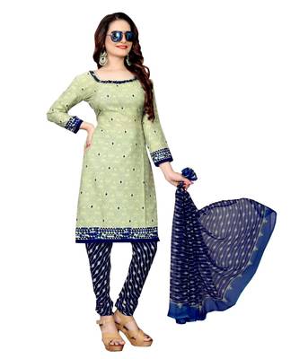 light-green synthetic dress-materials 1