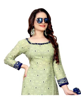 light-green synthetic dress-materials 2
