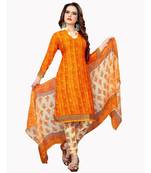 orange synthetic dress-materials