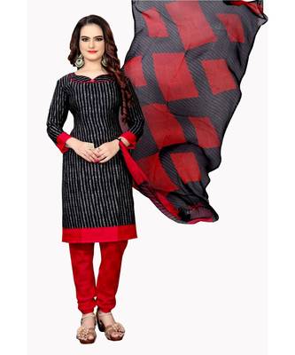 black synthetic dress-materials 1