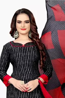 black synthetic dress-materials