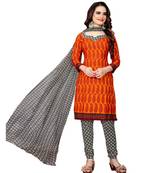 orange synthetic dress-materials